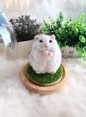 照片定制宠物仓鼠龙猫羊毛毡成品公仔戳戳乐玻璃罩生日礼物摆件