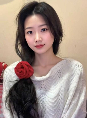 白鹿同款显白温柔甜美红色玫瑰