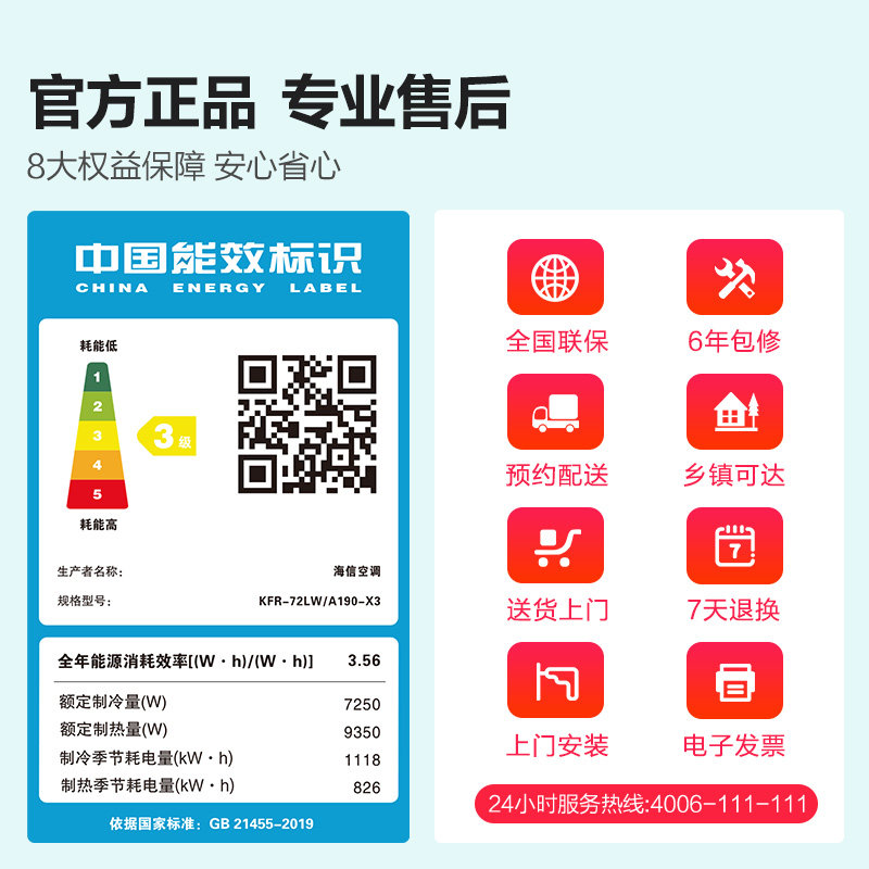 海信3匹大风量变频立式家用柜机 海信空调空调