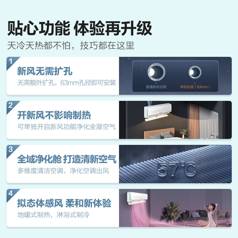 【深呼吸】海信新风大1.5匹空调 海信空调空调