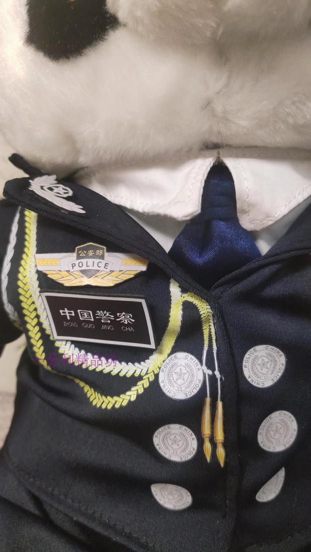 实拍警察熊猫公仔礼服熊猫毛绒玩具制服警察熊猫玩偶礼物大号-图3