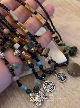 锁骨小甜美蝴蝶字母花朵项饰爱心