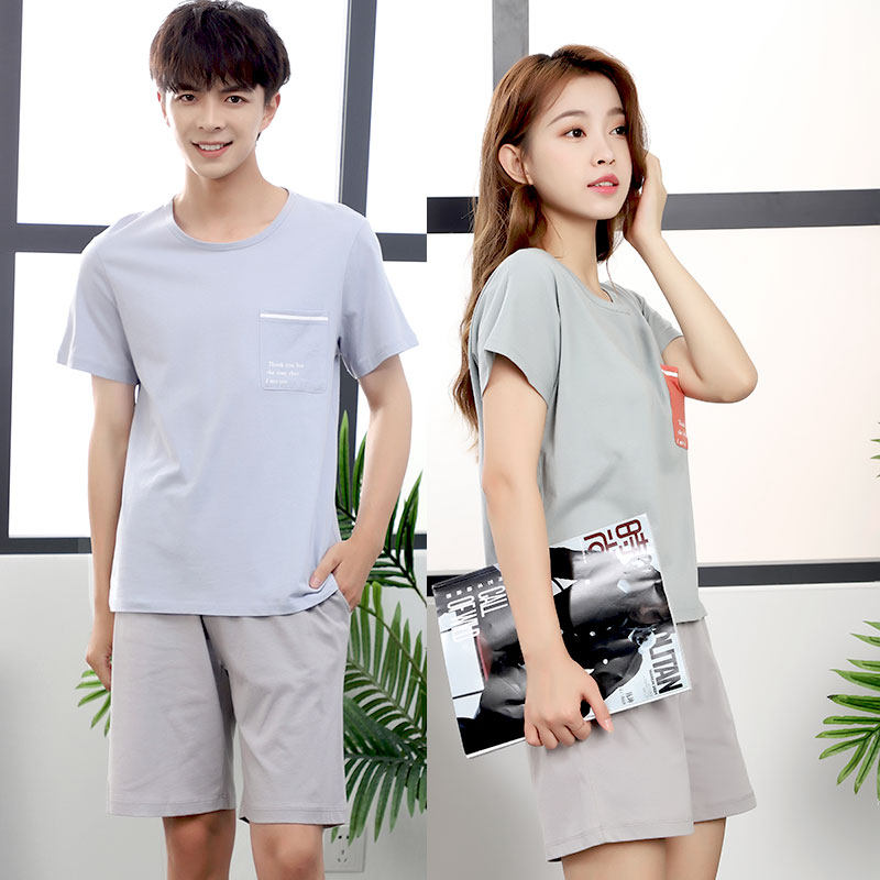 顶瓜瓜男睡衣纯棉情侣短袖套装休闲条纹家居服女运动可外穿夏薄款,淘宝优惠券,粉丝福利购,淘宝优惠卷