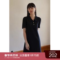 Solo Bouquet American Vintage Retro Casual Polo Collar Dress Woman Summer Micro Fat Mm Less Age Apple Type Veil
