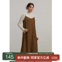 Solo bouquet womens clothing casual trendy V collar harness with dress 2022 Winter new microfat MM hitch bottom dress