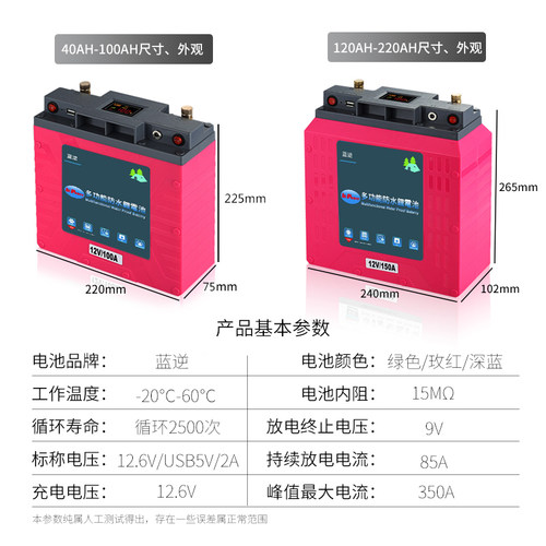 锂电池12V大容量100AH 150AH蓄电池超轻聚合物动力锂电池-图0