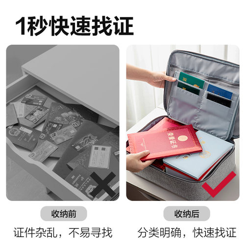 得力阻燃证件收纳包盒家用证书家庭户口本房产文件资料护照出生证 - 图1