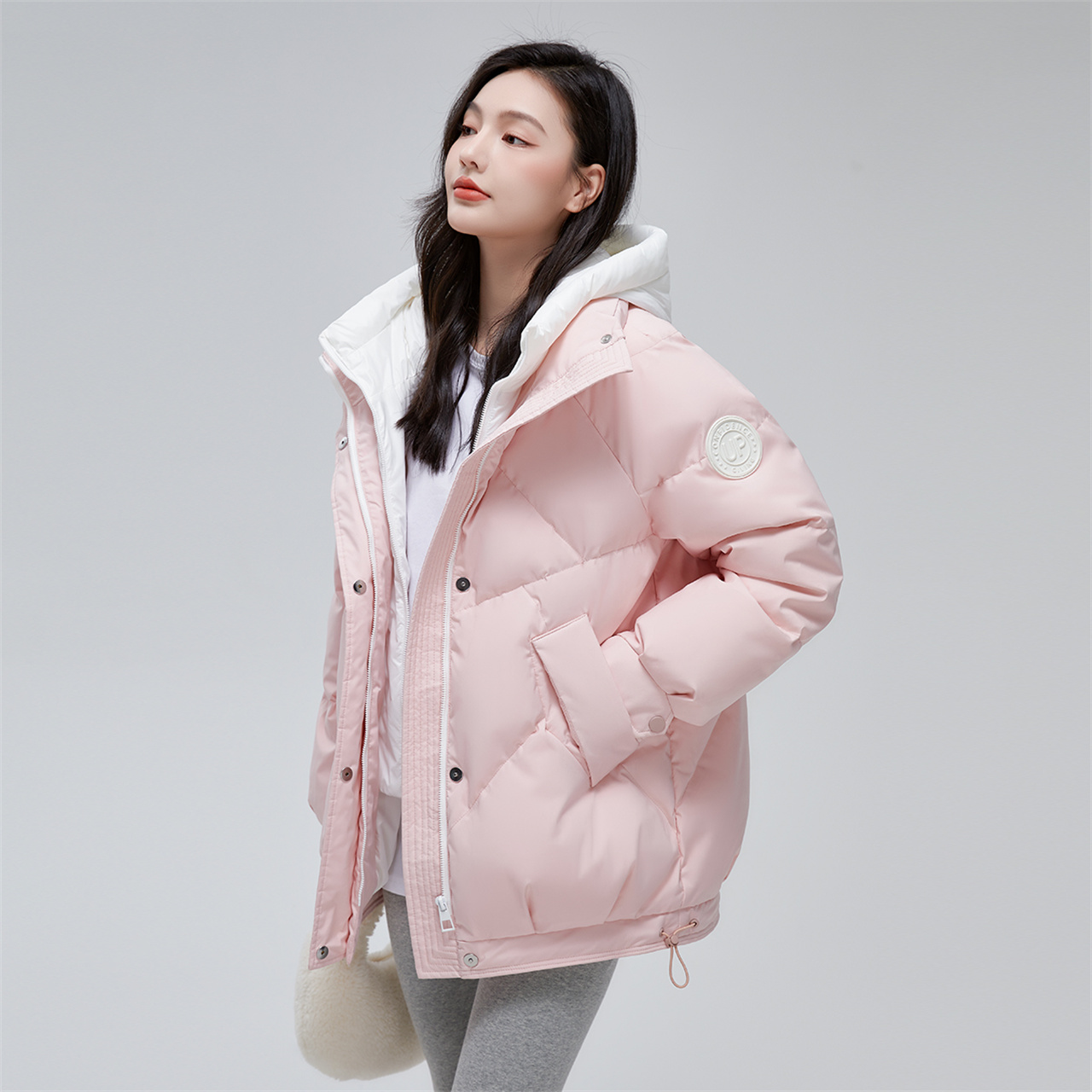 雪中飞2023秋冬新款连帽防风双拉链 雪中飞羽绒服