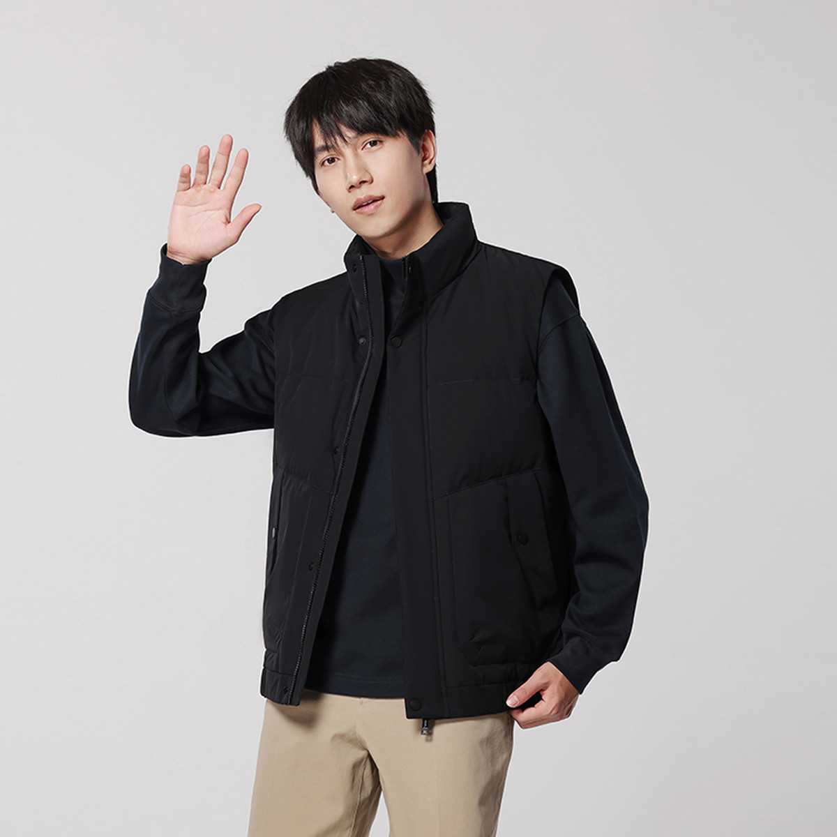 雪中飞2025冬新款男士短款羽绒马甲背心立领挺括时尚简约保暖舒适,淘宝优惠券,粉丝福利购,淘宝优惠卷