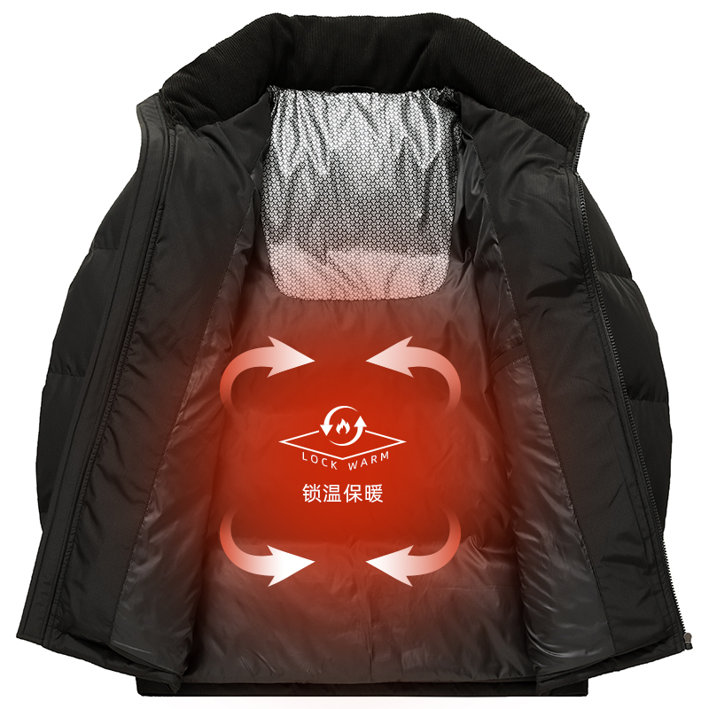 雪中飞2024冬新款男女款情侣短款羽绒服立领拼接时尚休闲保暖