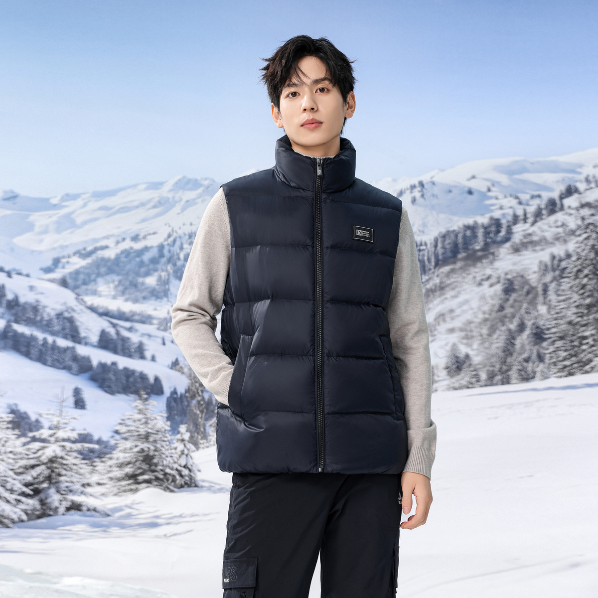 雪中飞2025冬新款冬季外穿轻薄立领羽绒马甲外套潮无袖坎肩男F,淘宝优惠券,粉丝福利购,淘宝优惠卷