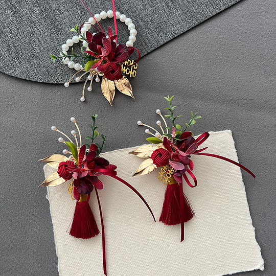 Новый свадебный корсаж в китайском стиле для жениха, невесты и родителей.