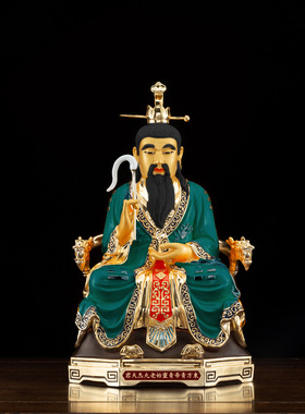 纯铜彩绘五方五老神像摆件