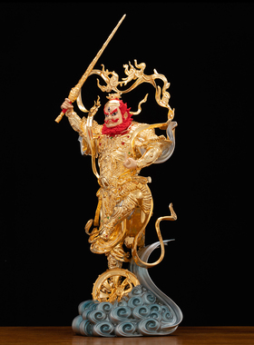 纯铜鎏金护法神王灵官神像摆件