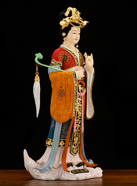 纯铜彩绘碧霞元君泰山奶奶神像