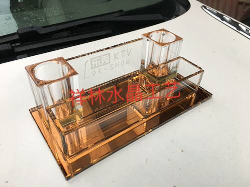 包邮水晶话筒架ktv酒店夜场用品 麦克风支架咪座桌面 免费刻字 - 图1