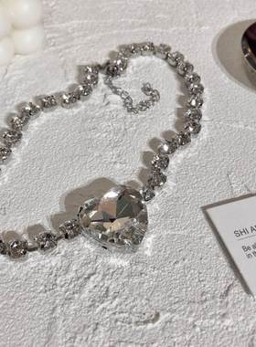 欧美夸张满钻心形颈链女c