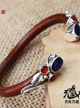 西藏野生手镯男女款鸡血藤