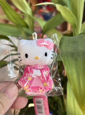 日本正品和服樱花和风铃铛挂件粉色hello kitty