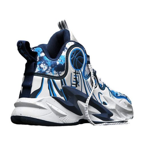 2024男鞋秋季大童学生篮球运动鞋男款青少年初中生跑步高帮球鞋男 - 图2