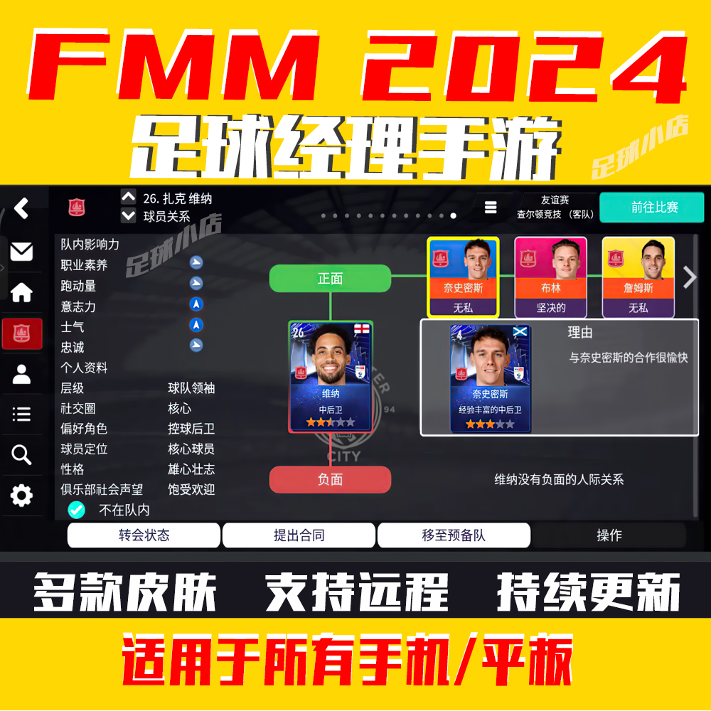 足球经理2024手游版FMM2024 FM24中文头像队徽球衣补丁FMM24-图1