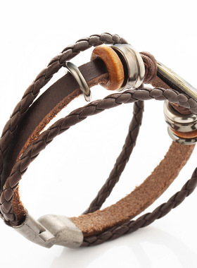 couple shand catenary bracelet men 皮绳星座手链男女情侣手链