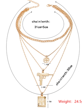christian necklace women chain gold 波西米亚多层项链毛衣链