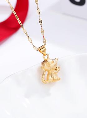 本命年生肖吊坠24k黄金色立体天使项链开门红促销礼