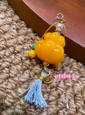 天然琥珀蜜蜡金珀葫芦跑环小滴溜挂件配饰DIY饰品配件