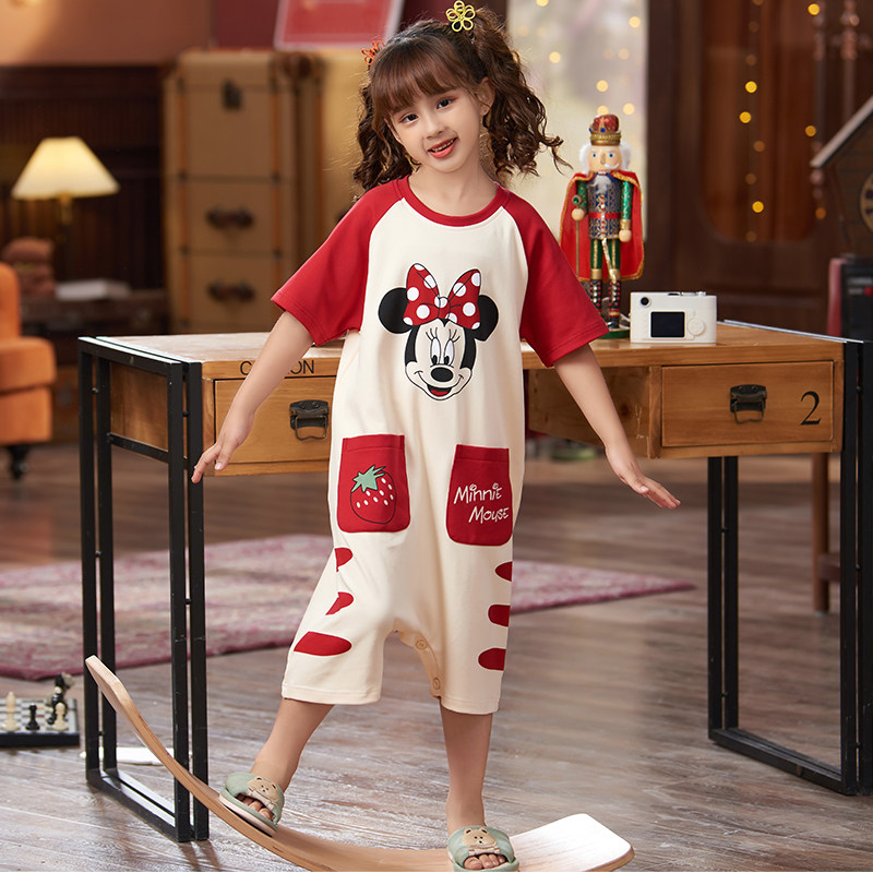 儿童女童夏天纯棉可爱公主睡衣 佰媛琪睡衣/家居服套装