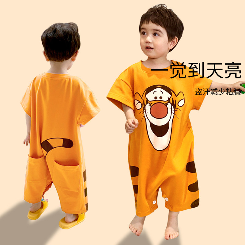 男童夏季儿童连身空调服防踢连体衣 佰媛琪睡衣/家居服套装