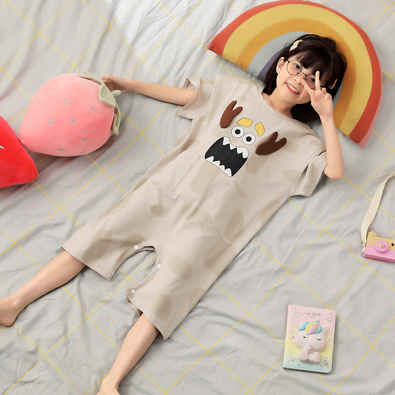 夏季小女孩睡裙纯棉中大童生连体衣 佰媛琪睡衣/家居服套装