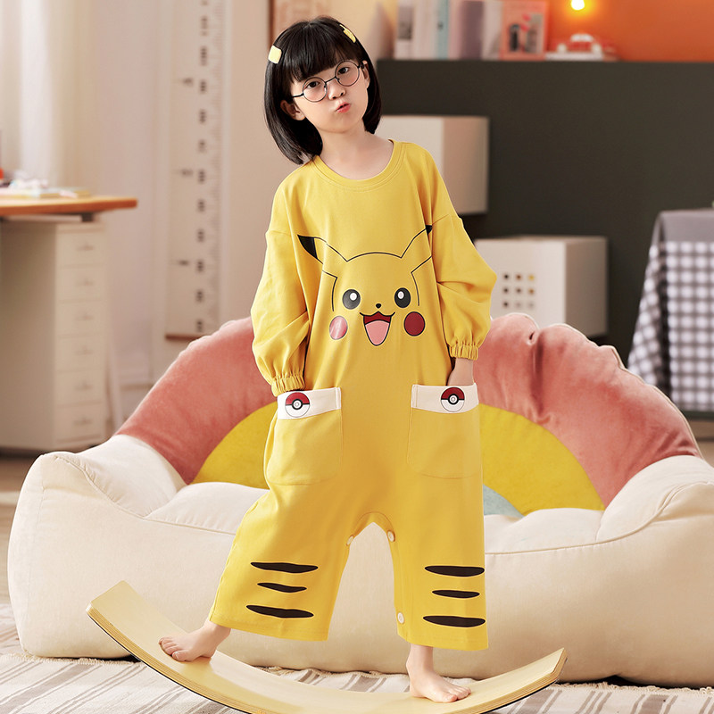 连体女童春秋纯棉可爱连体衣岁睡衣 佰媛琪睡衣/家居服套装