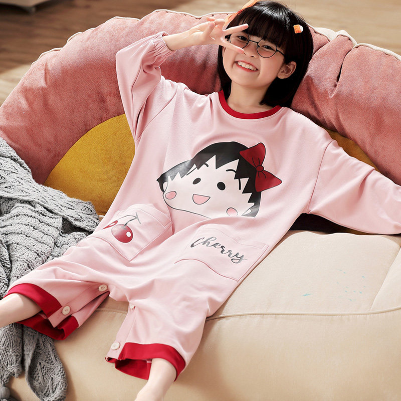 连体女童长袖春秋季儿童中大童睡裙 佰媛琪睡衣/家居服套装