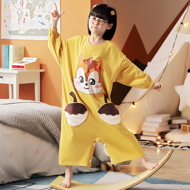 女童秋冬款连体长袖儿童哈衣女睡衣 佰媛琪睡衣/家居服套装