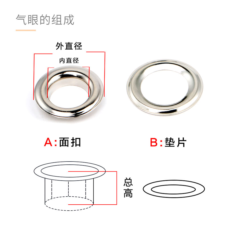 鸡眼扣空心铆钉大衣外套包包装饰扣子金属气眼圈扣模具手动打扣机 - 图3