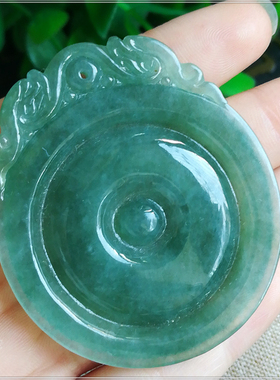 天然油青满绿毛衣链吊坠