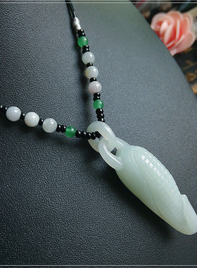 精工天然毛衣链雕刻礼物玉石吊坠