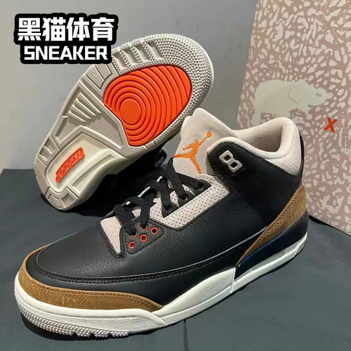 Air Jordan 3 AJ3白红火焰红 潮流中帮复古篮球鞋CT8532-105 - 图1