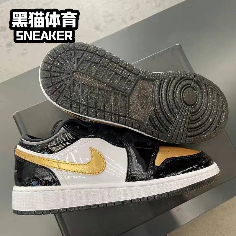 Nike Air Jordan 1 Low AJ1黑金脚趾女子复古篮球鞋 DR6970-071-图1