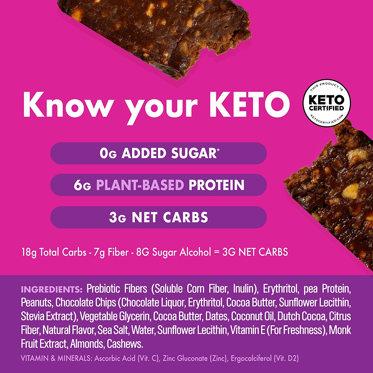 美国直邮 CORE Plant-Based Protein Keto Bars 生酮全天然能量棒 - 图1