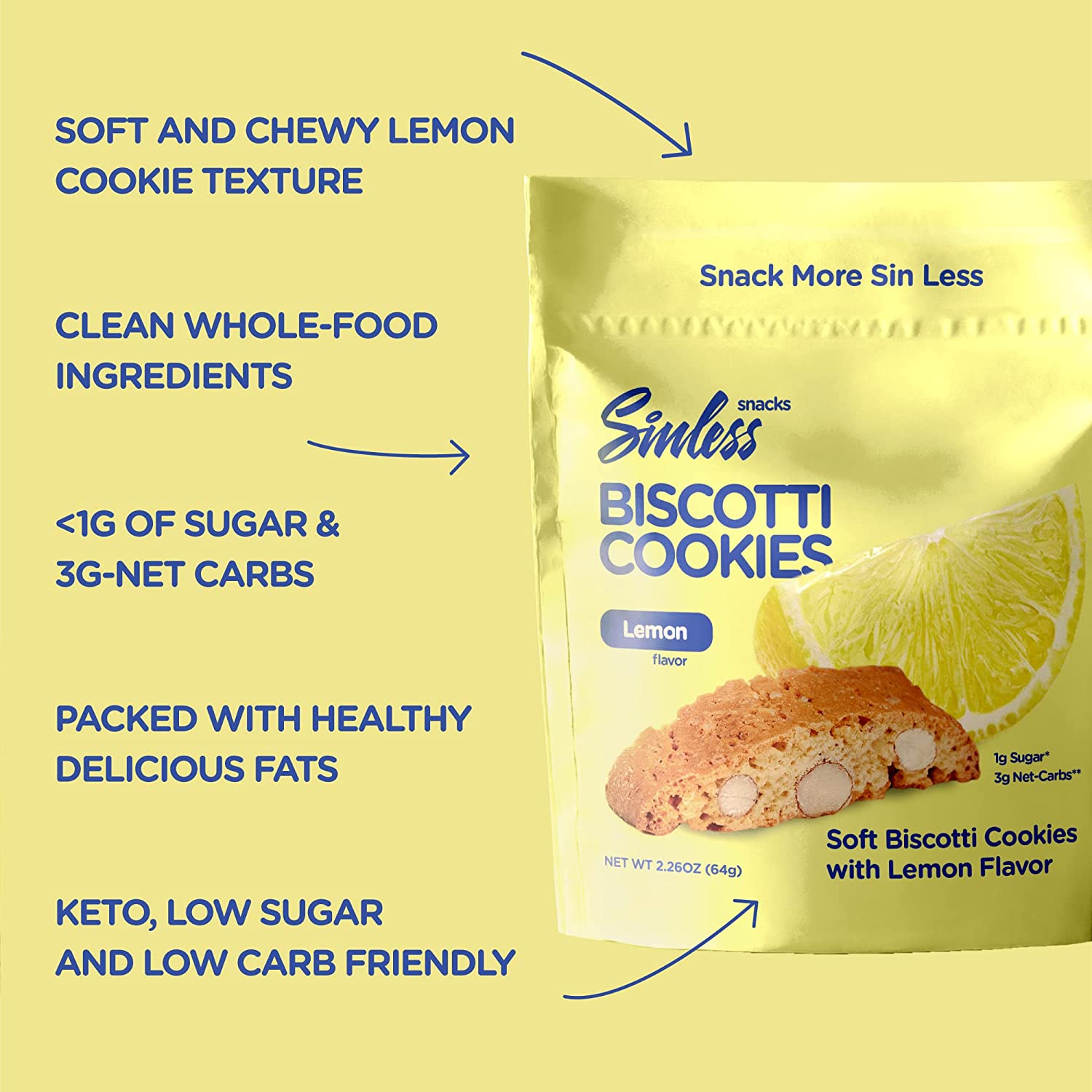 美国直邮 Sinless Snacks Biscotti KETO Cookies 生酮无糖饼干 - 图1