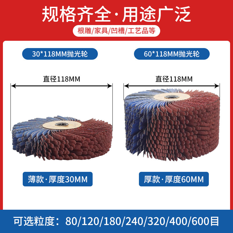 三葵砂布千丝百叶轮花头凹槽缝隙萝菠萝蜜抛光轮金属木工异形打磨,淘宝优惠券,粉丝福利购,淘宝优惠卷