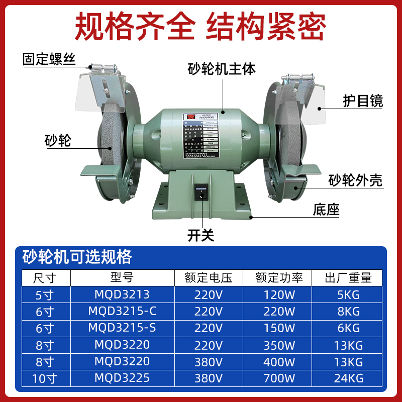 金鼎砂轮机沙轮台式磨刀机家用抛光机小型电动220V工业级立式底座-图1