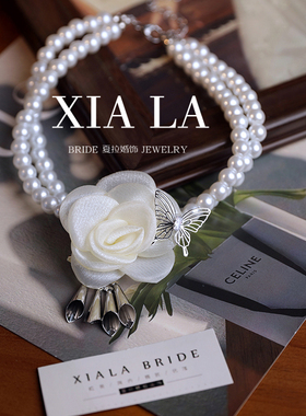 夏拉金属纱花仙气项链颈链