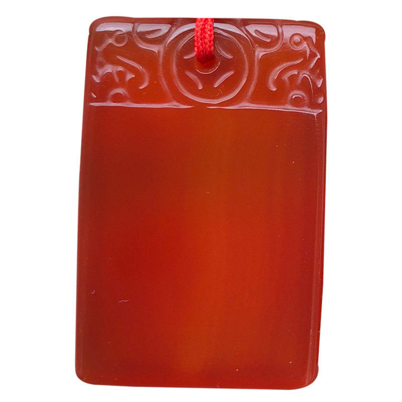 红玛瑙无事牌吊坠 红玉髓吊坠男女款天然玛瑙护身符玉佩挂件刻字,淘宝优惠券,粉丝福利购,淘宝优惠卷