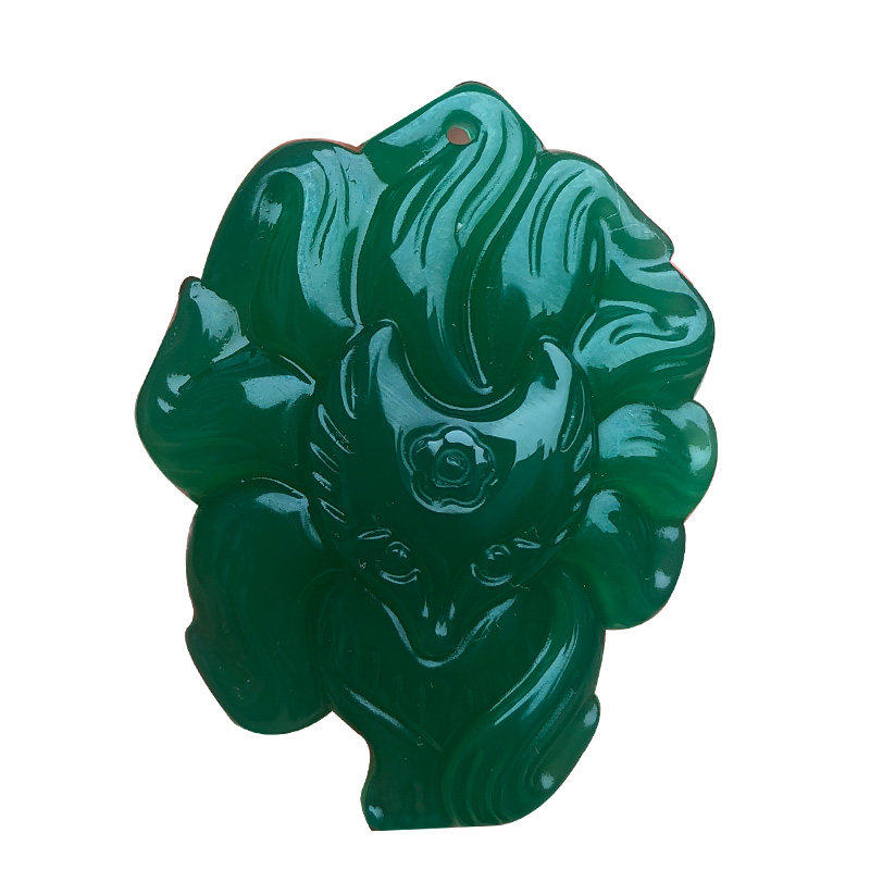 天然绿玛瑙高冰狐狸吊坠 男女款玉髓桃花随身佩戴小狐挂件,淘宝优惠券,粉丝福利购,淘宝优惠卷