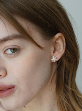 小众设计女士925银海星项链耳钉