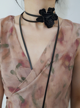 真皮头层牛皮花朵女项链腰链原创