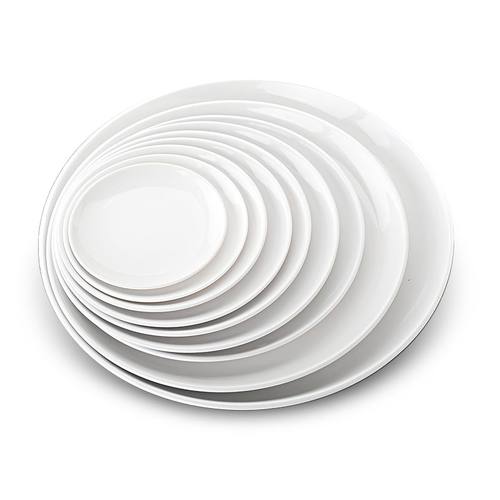 密胺仿瓷餐具塑料圆盘酒店餐厅菜盘盖浇饭白盘子平盘商用自助餐盘-图3